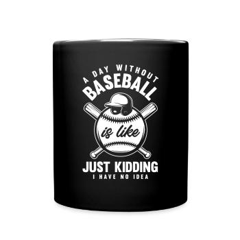 Lustiger Baseball - Tasse einfarbig - Schwarz - Vorne