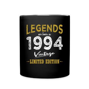 30. Geburtstag Jahrgang 1994 Born in 1994 - Tasse einfarbig - Schwarz - Vorne