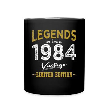 40. Geburtstag Jahrgang 1984 Born in 1984 - Tasse einfarbig - Schwarz - Vorne