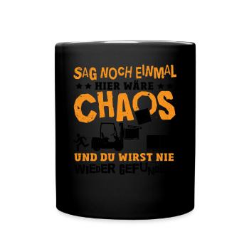 Gabelstapler Staplerfahrer Lustig Logistik Beruf - Tasse einfarbig - Schwarz - Vorne