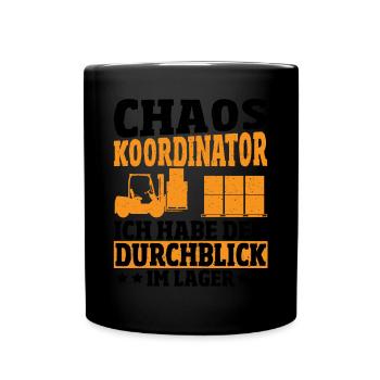 Gabelstapler Staplerfahrer Lustig Logistik Beruf - Tasse einfarbig - Schwarz - Vorne