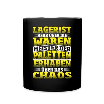 Lustiger Staplerfahrer Gabelstapler Beruf Sprüche - Tasse einfarbig - Schwarz - Vorne
