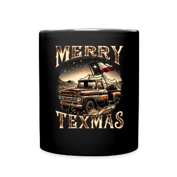 Merry Texmas – Pick-up-truck - Tasse einfarbig - Schwarz - Vorne