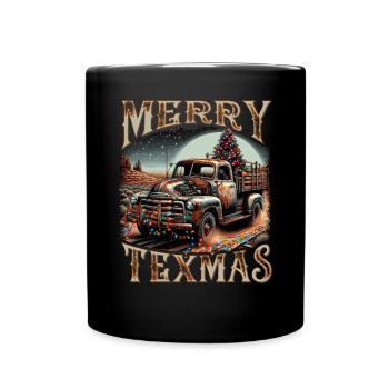 Merry Texmas – Pick-up-truck - Tasse einfarbig - Schwarz - Vorne