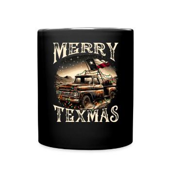 Merry Texmas – Pick-up-truck - Tasse einfarbig - Schwarz - Vorne