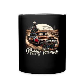 Merry Texmas – Pick-up-truck - Tasse einfarbig - Schwarz - Vorne