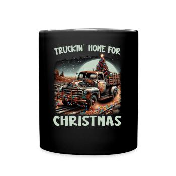 Truckin Home For Christmas - Pick Up Truck - Tasse einfarbig - Schwarz - Vorne