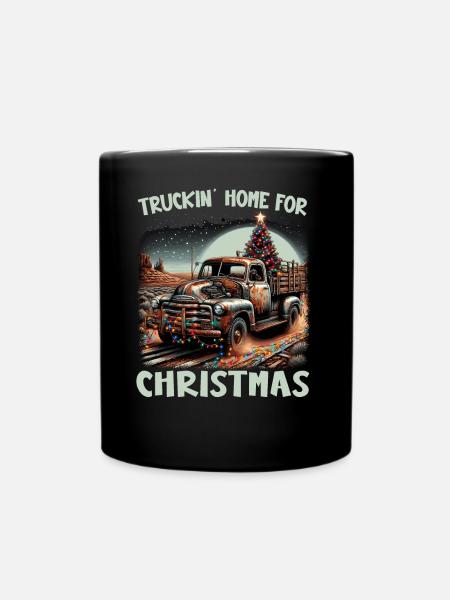 Truckin Home For Christmas - Pick Up Truck - Tasse einfarbig - Schwarz