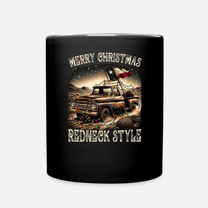 Joyeux Noël Redneck Style - Camionnette - Mug uni - noir