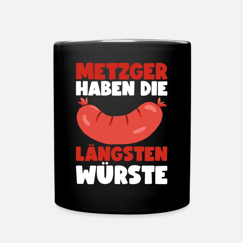 Metzger Fleischer Metzgermeister Fleischerin - Tasse einfarbig - Schwarz