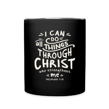 All Things Possible - Philippians 4:13 Christian - Full Colour Mug - black - Front