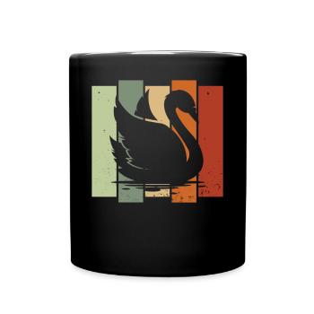 Cygne rétro Birdwatching Bird Watcher - Mug uni - noir - Devant