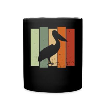 Pelican Retro Vogelbeobachtung Vogelbeobachter - Tasse einfarbig - Schwarz - Vorne