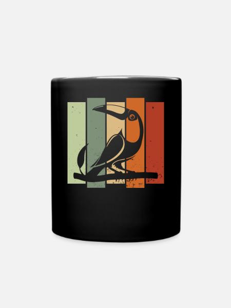 Tukan Retro Vogelbeobachtung Vogelbeobachter - Tasse einfarbig - Schwarz