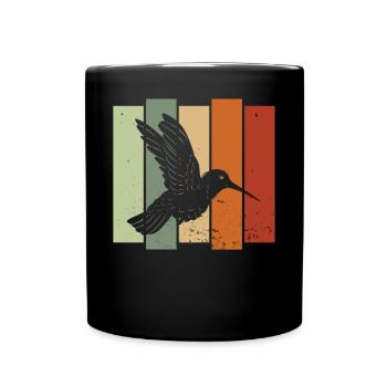 Hummingbird Retro Birdwatching Bird Watcher - Full Colour Mug - black - Front
