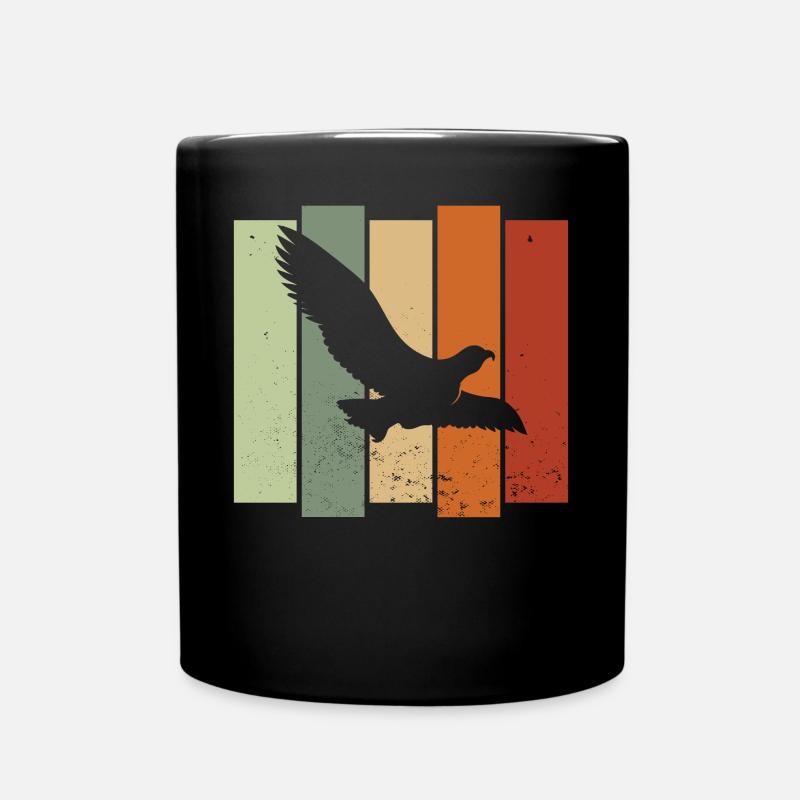 Falcon Retro Vogelbeobachtung Vogelbeobachter - Tasse einfarbig - Schwarz
