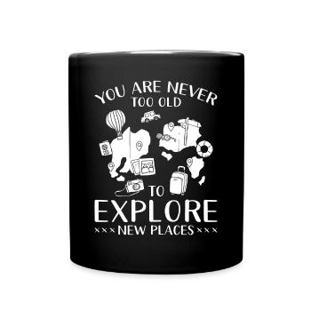 Traveling Explore World Traveler Vacation Trip - Full Colour Mug - black - Front