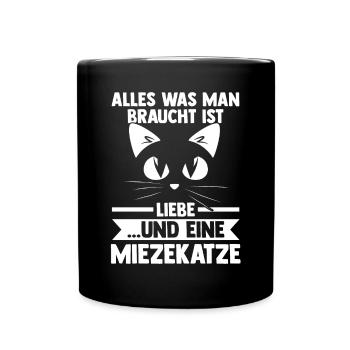 Katze Miezekatze Katzenliebhaber Katzenbesitzer Ka - Tasse einfarbig - Schwarz - Vorne