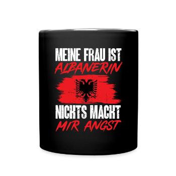 Albanische Flagge Albanischer Adler Shqiponja - Tasse einfarbig - Schwarz - Vorne