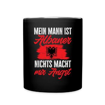 Albanische Flagge Albanischer Adler Shqiponja - Tasse einfarbig - Schwarz - Vorne