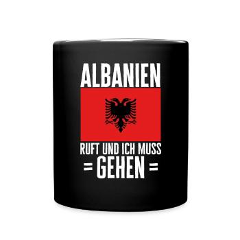 Albanische Flagge Albanischer Adler Shqiponja - Tasse einfarbig - Schwarz - Vorne