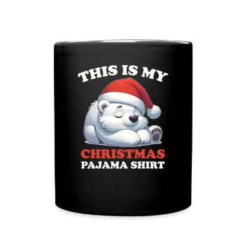 Pyjama de Noël ours polaire ours polaires - Mug uni - noir - Devant