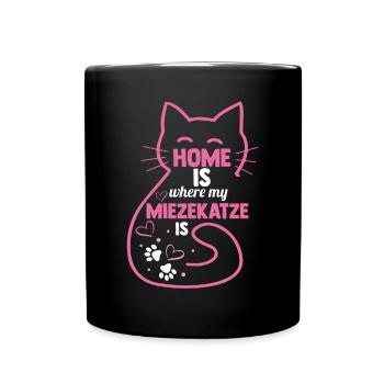 Katze Miezekatze Katzenliebhaber Katzenbesitzer Ka - Tasse einfarbig - Schwarz - Vorne