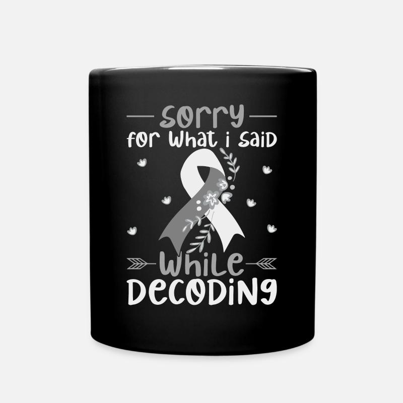 Funny Dyslexia Awareness Dyslexic - Full Colour Mug - black