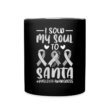 Funny Dyslexia Awareness Dyslexic - Full Colour Mug - black - Front