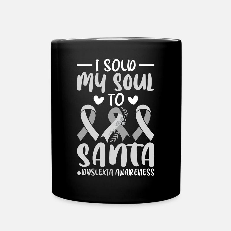 Funny Dyslexia Awareness Dyslexic - Full Colour Mug - black