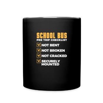 Busfahrer Busfahrerin Bus Schuhlbus Geschenk - Tasse einfarbig - Schwarz - Vorne