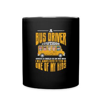 Busfahrer - Tasse einfarbig - Schwarz - Vorne
