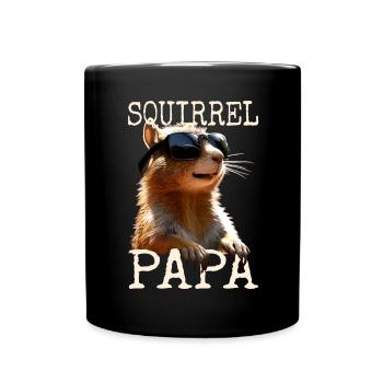 Squirrel Dad Squirrel Daddy Father's Day Dad Paps - Full Colour Mug - black - Front