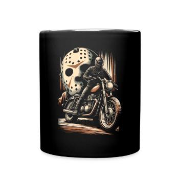 demonic movie Retro Rider's Revenge: Slasher Helme - Tasse einfarbig - Schwarz - Vorne