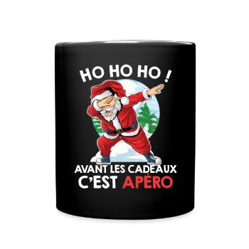 AVANT LES CADEAUX C EST APÉRO PULL MOCHE NOEL - Mug uni - noir - Devant