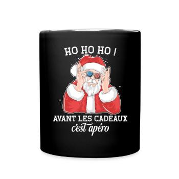 Ho Ho Ho Pull Moche Père Noël Apéro Humour Noel - Mug uni - noir - Devant