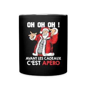 OH OH OH Cadeaux Apéro Humour Noël Famille Pull - Mug uni - noir - Devant