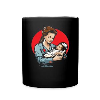 Examinierte Krankenschwester Medizinische Medizin Neugeborene Krankenschwester - Tasse einfarbig - Schwarz - Vorne