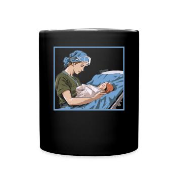 Examinierte Krankenschwester Medizinische Medizin Neugeborene Krankenschwester - Tasse einfarbig - Schwarz - Vorne