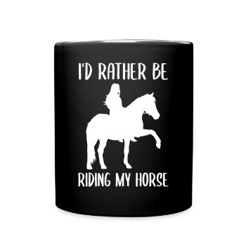 Horse Heartbeat Love & Passion - Full Colour Mug - black - Front