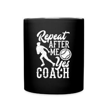 Lustiger Baseball - Tasse einfarbig - Schwarz - Vorne