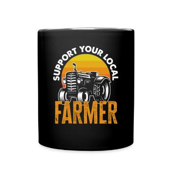 Lustiges Bauer Bauernhof Landwirt Geschenk - Tasse einfarbig - Schwarz - Vorne