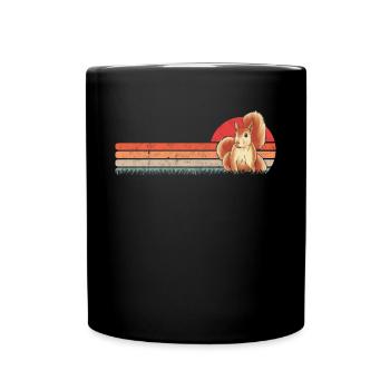Eichhörnchen Retro Squirrel - Tasse einfarbig - Schwarz - Vorne