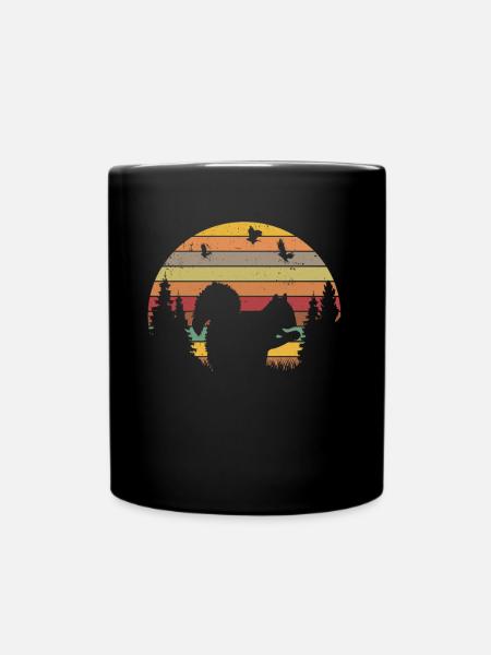 Eichhörnchen Retro Squirrel - Tasse einfarbig - Schwarz