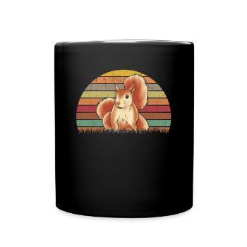 Eichhörnchen Écureuil rétro - Mug uni - noir - Devant