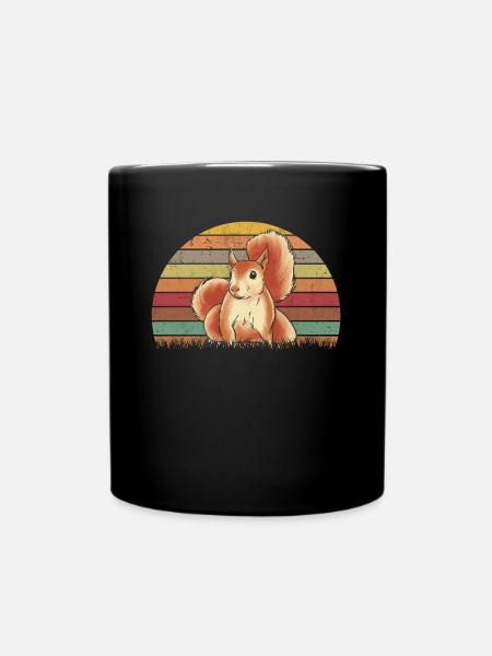 Eichhörnchen Retro Squirrel - Tasse einfarbig - Schwarz