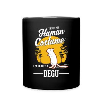 Degu Human Costume Walddegu Halloween - Tasse einfarbig - Schwarz - Vorne
