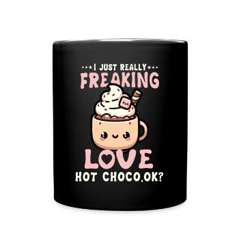 Warm Kawaii Hot Chocolate Lover Delight Perfect - Full Colour Mug - black - Front