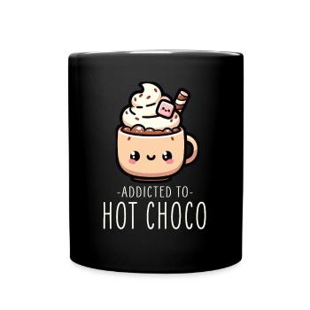 Kawaii Hot Chocolate Lover Cozy Winter Evening - Full Colour Mug - black - Front