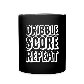 Dribble Score Repeat - Full Colour Mug - black - Front